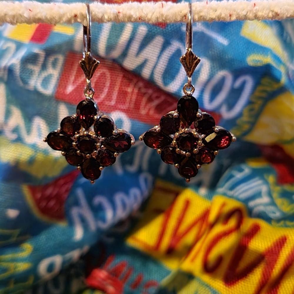 Vintage Ruby Dangle Earrings